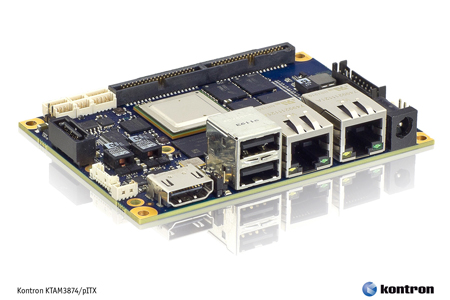 foto Placa madre Pico-ITX™ con procesador TI Sitara™ 3874 para appliances SFF rugerizados.